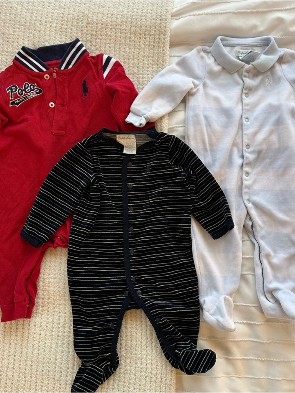 Set of 3 Ralph Lauren baby onesies sz 6 months